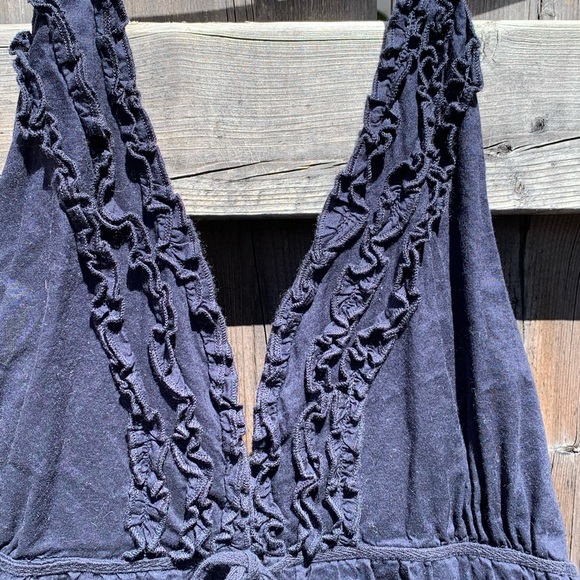 Navy Blue Halter Sundress - Picture 2 of 5